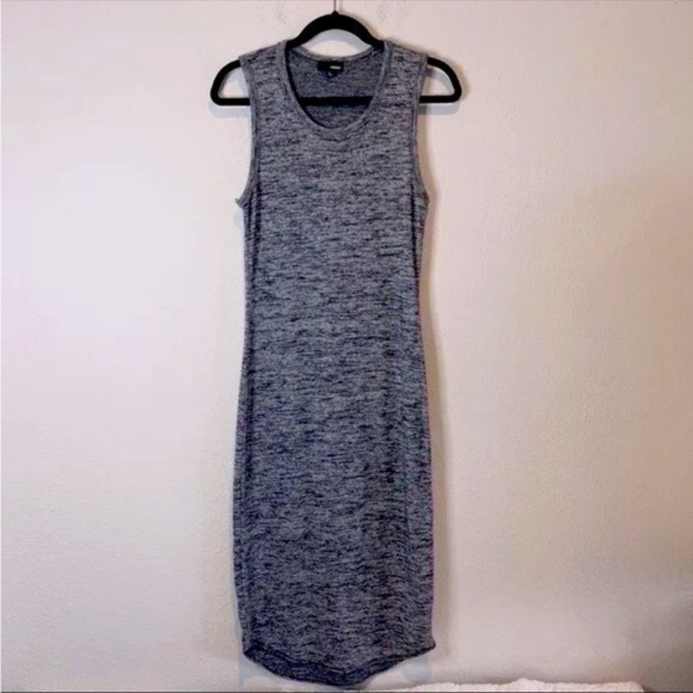 Aritzia Wilfred Free Marled Gray Sleeveless Maxi Dress Comfy Loungewear Size M